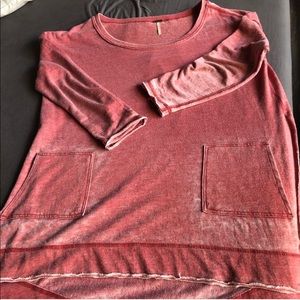 Free people loose fitting distressed shirt